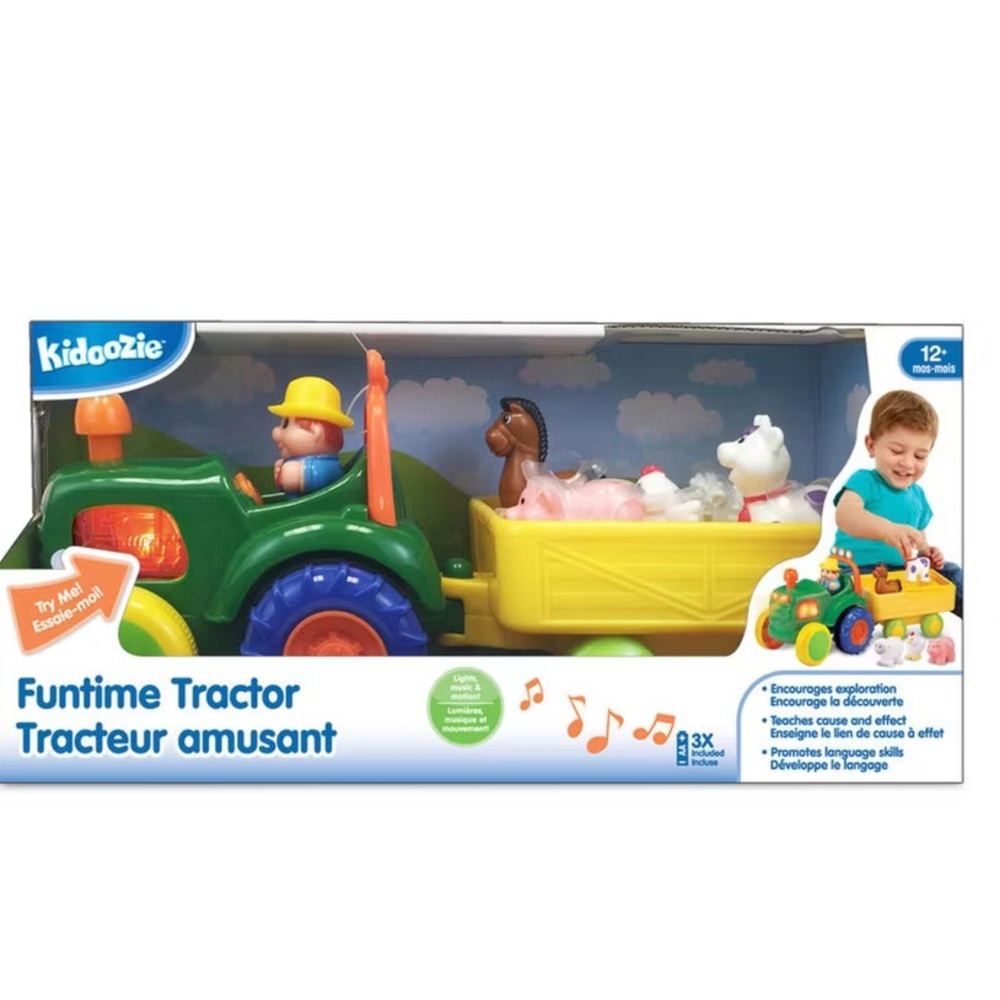 Kidoozie Colorful Farm Tractor Toy with Animals
